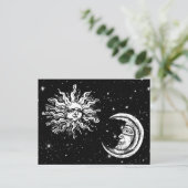 宇宙の星、月、太陽 ポストカード (スタンド正面)