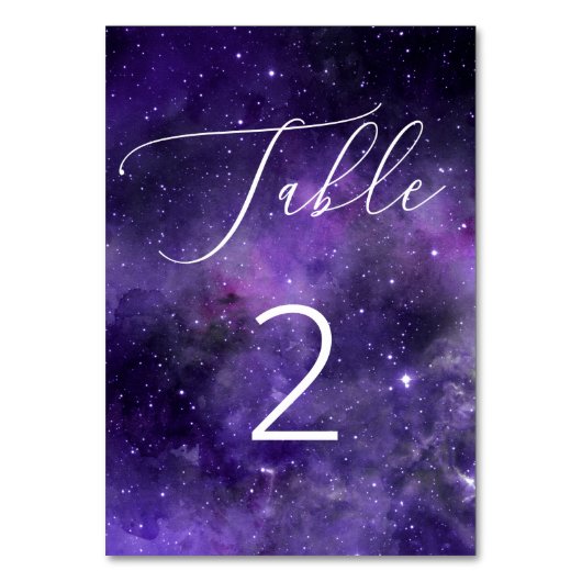 宇宙の星。紫宇宙の夜の結婚脚本 テーブルナンバー (正面)