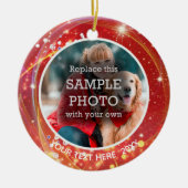 宇宙の星、2枚の写真、両面 セラミックオーナメント (正面)