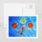...宇宙の春...Jutta Gabrielによるアート... ポストカード (正面/裏面)