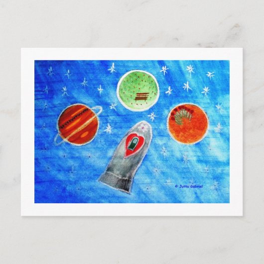 ...宇宙の春...Jutta Gabrielによるアート... ポストカード (正面)