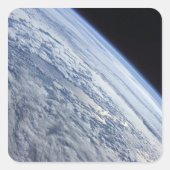 宇宙の暗黒に対する地球の地平線 スクエアシール (正面)