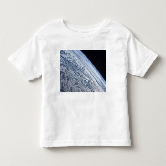 宇宙の暗黒に対する地球の地平線 トドラーTシャツ (正面)