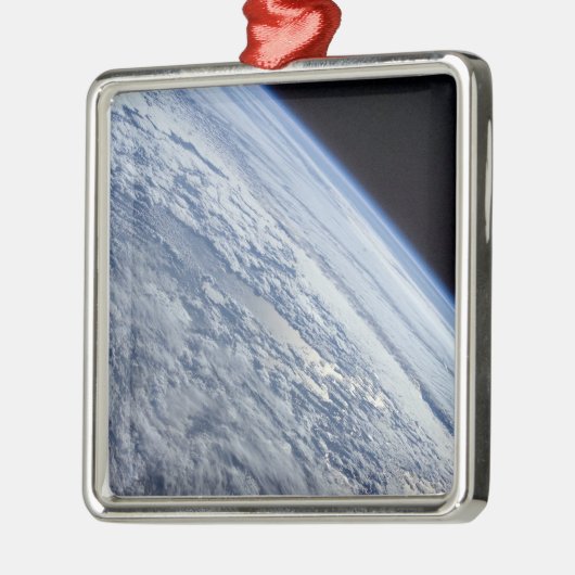 宇宙の暗黒に対する地球の地平線 メタルオーナメント (左)