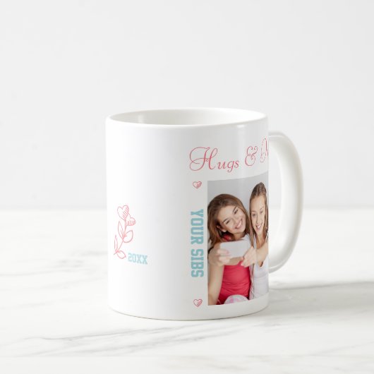 宇宙の最も最高のな姉妹- 2つの正方形の写真 コーヒーマグカップ (正面右)