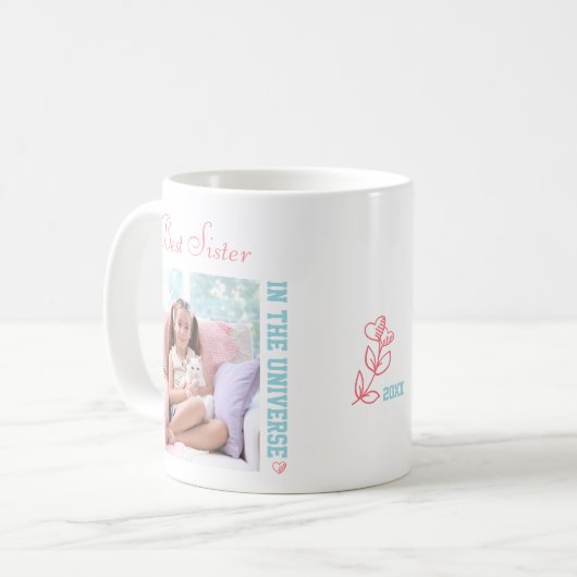 宇宙の最も最高のな姉妹- 2つの正方形の写真 コーヒーマグカップ (正面左)