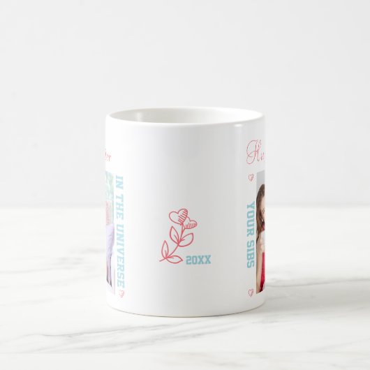 宇宙の最も最高のな姉妹- 2つの正方形の写真 コーヒーマグカップ (中央)