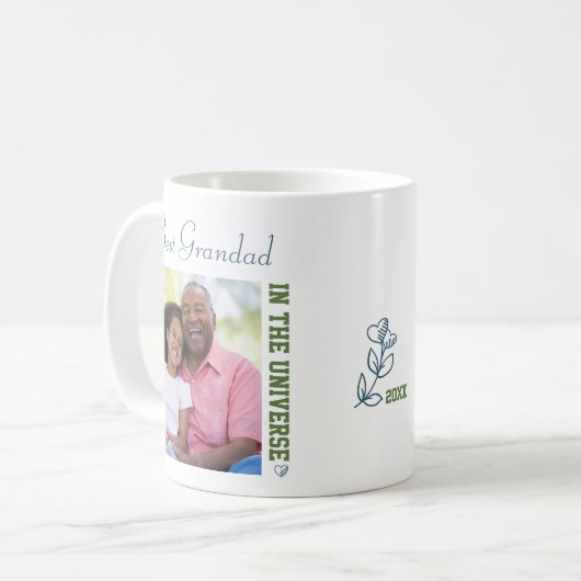 宇宙の最も最高のな祖父- 2つの正方形の写真 コーヒーマグカップ (正面左)