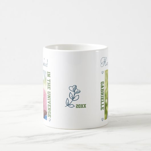 宇宙の最も最高のな祖父- 2つの正方形の写真 コーヒーマグカップ (中央)