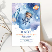 宇宙の最初ののまわりに旅の日写真 招待状