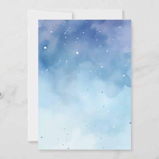 宇宙の最初ののまわりに旅の日写真 招待状 (裏面)