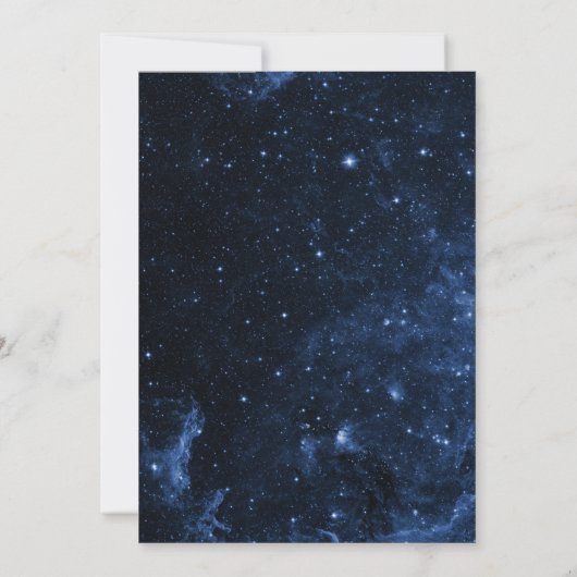 宇宙の最初ののまわりに旅行ザ・ムーンの最初の誕生日 招待状 (裏面)