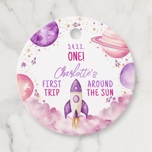 宇宙の最初の旅のまわりに太陽誕生日 フェイバータグ (正面)