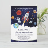 宇宙の最初の旅のまわりに太陽誕生日 招待状 (スタンド正面)