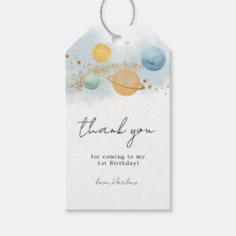 宇宙の最初の旅のまわりに日ありがとう ギフトタグ