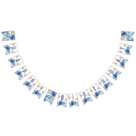 宇宙の最初の旅のまわりに日男の子の誕生日 バンティングフラッグ