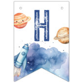 宇宙の最初の旅のまわりに日男の子の誕生日 バンティングフラッグ (第2の旗)