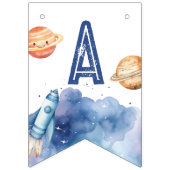 宇宙の最初の旅のまわりに日男の子の誕生日 バンティングフラッグ (第3の旗)