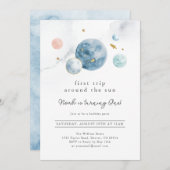 宇宙の最初の誕生日パーティーの招待 招待状 (正面/裏面)