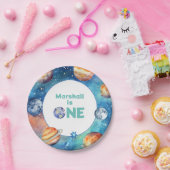 宇宙の最初の誕生日パーティー銀河系惑星 ペーパープレート (パーティー)