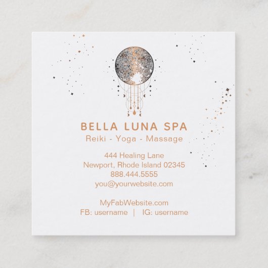 *~*宇宙の月のシャーマン月の宇宙 スクエア名刺 (裏面)