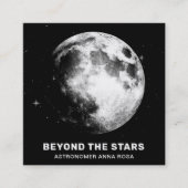 *~*宇宙の月の星が満月の月の天文学者 スクエア名刺 (正面)