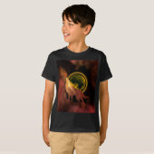 宇宙の月銀河で吠える狼 Tシャツ Tシャツ (正面フル)
