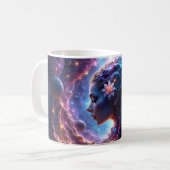 宇宙の母 - 星々を夢見る彼女 コーヒーマグカップ (正面左)