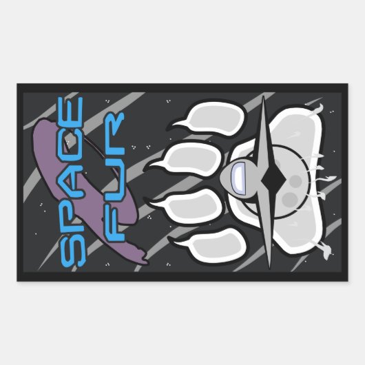 宇宙の毛皮 長方形シール (正面)