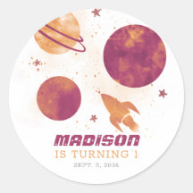 宇宙の水の色の惑星ガール1st誕生日