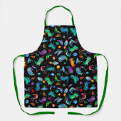 宇宙の水彩を放つ宇宙飛行士の恐竜 エプロン (正面)