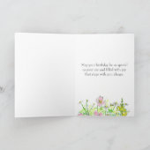 宇宙の水彩画の花のハッピーバースデーの友人 カード (内部)