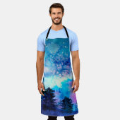 宇宙の水彩画 エプロン (着用した状態)
