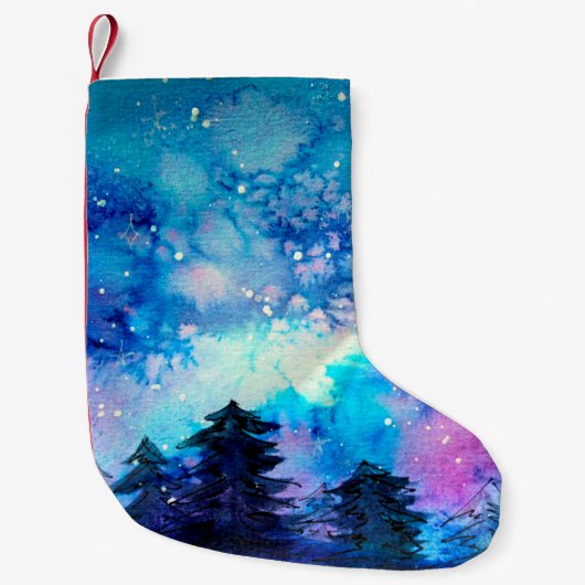 宇宙の水彩画 スモールクリスマスストッキング (正面)