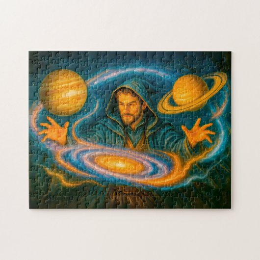 宇宙の油絵に描かれた空間を操る魔術師 ジグソーパズル (横)