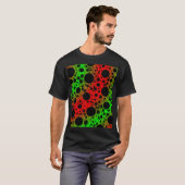 宇宙の泡模様 - 赤/緑 Tシャツ (正面フル)