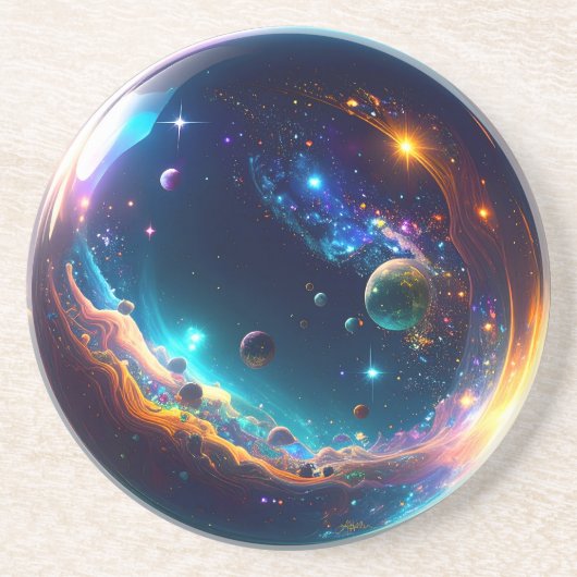 宇宙の泡銀河ファンタジーアート コースター (正面)