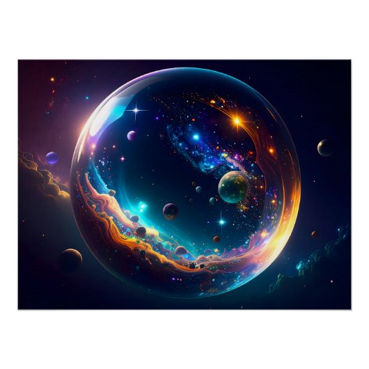 宇宙の泡銀河ファンタジーアート ポスター (正面)