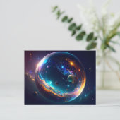宇宙の泡銀河ファンタジーアート ポストカード (スタンド正面)
