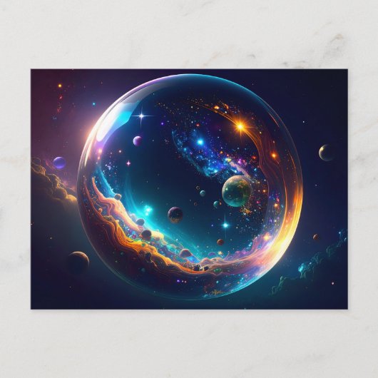 宇宙の泡銀河ファンタジーアート ポストカード (正面)