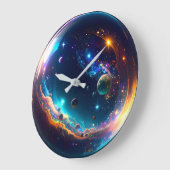 宇宙の泡銀河ファンタジーアート ラージ壁時計 (傾斜)