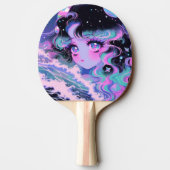 宇宙の波の下の可愛い星海の女の子 卓球ラケット (裏面)
