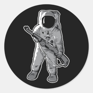 宇宙の海兵隊員-ライフルを持つ宇宙飛行士 ラウンドシール