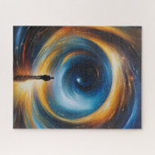 宇宙の渦を見つめる聖なる未知の人間 ジグソーパズル (横)