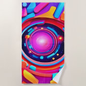 宇宙の渦:ネオンオデッセイ ビーチタオル (正面)