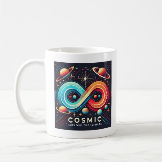 宇宙の無限：無限を探索 コーヒーマグカップ (左)