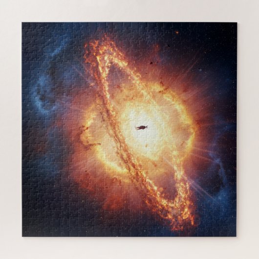 宇宙の爆発で角を立てた闇の霊 ジグソーパズル (横)