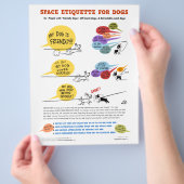 宇宙の犬用エチケット – 8.5インチx 11インチフライヤー チラシ (手)