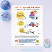 宇宙の犬用エチケット – 8.5インチx 11インチフライヤー チラシ (シングル)