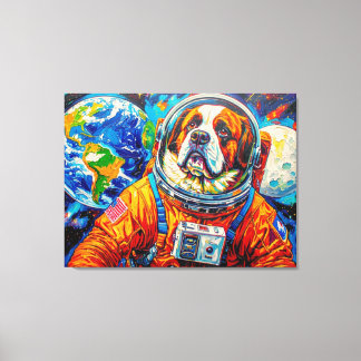 宇宙の犬 - セントバーナード 7 キャンバスプリント